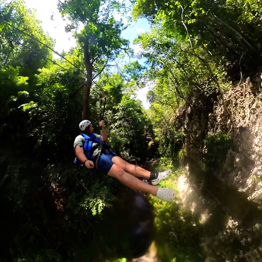 Waterfalls plus zip lines and suspension bridges