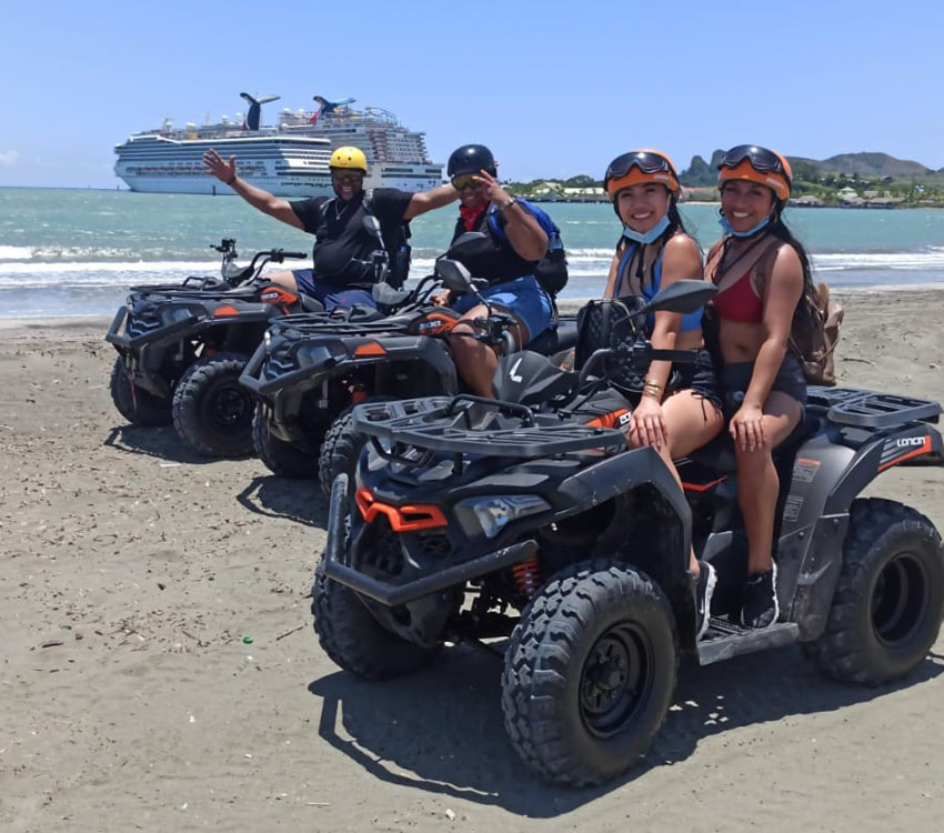 A group of friends on excursion enjoying ATV Quads ride